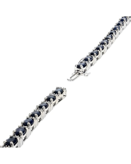 Alternating Sapphire and Diamond Inline Bracelet